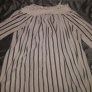 Black and White Lined Blouse